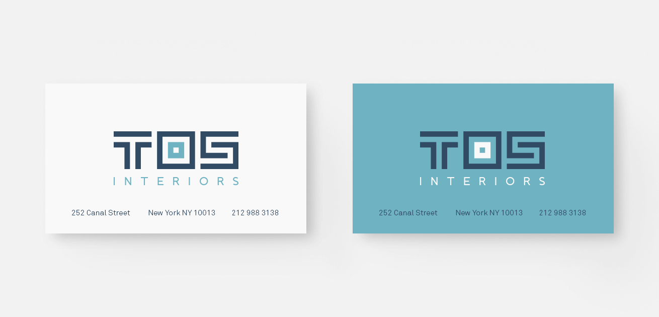 Custom interior logo design business cards