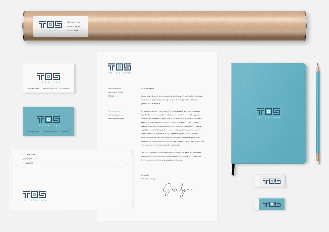 Custom interior logo design mockup